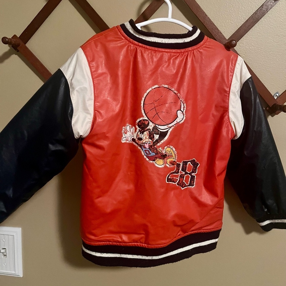 3T Vintage Mickey Mouse Orange and Black Varsity Jacket - Picture 2 of 8